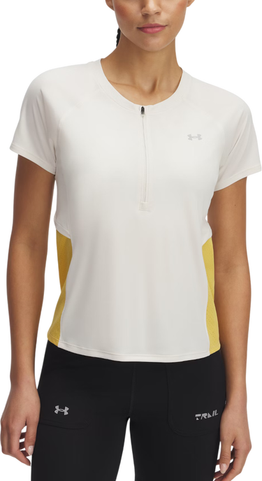 Tričko Under Armour Trail Run Zip Short Sleeve T-Shirt Biela | 1389607-279, 0
