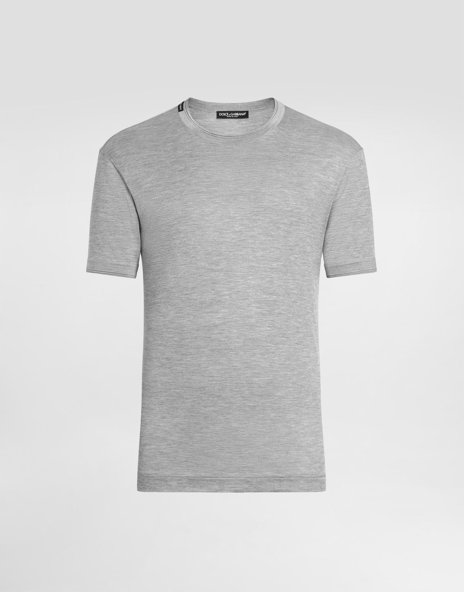 Tričko Dolce & Gabbana Dolce & Gabbana Men's Short-Sleeved Silk T-Shirt Šedá | G8ST1THU7UPS8290, 0
