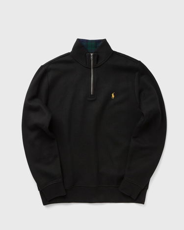Mikina Polo by Ralph Lauren Quarter-Zip Stand-Up Collar Sweatshirt with Plaid Lining Čierna | 710981468001, 0