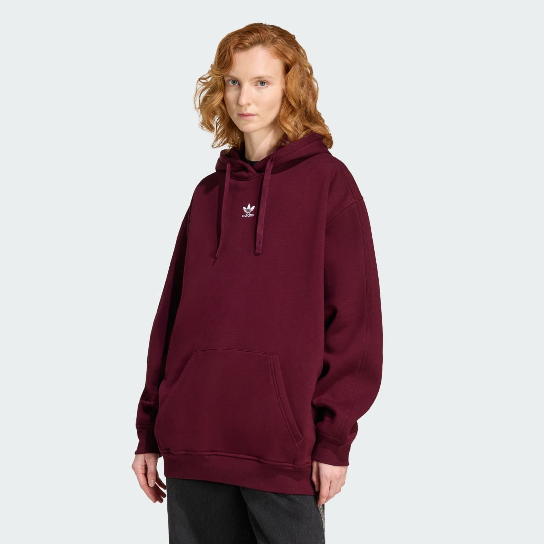 Mikina adidas Performance OVERSIZED HOODIE FLEECE Vínová | KW1900, 0