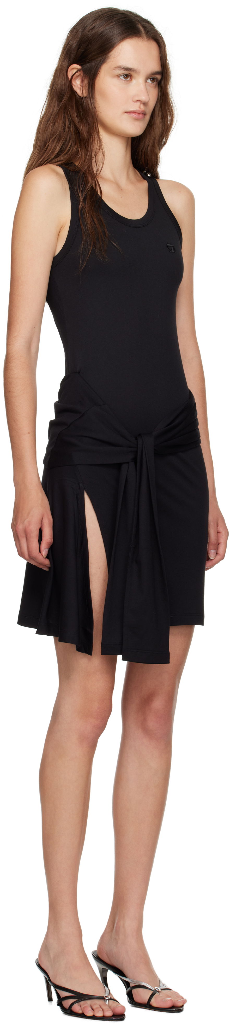 Šaty Coperni Coperni Knotted Jersey Minidress Čierna | COPJS160F5009, 1