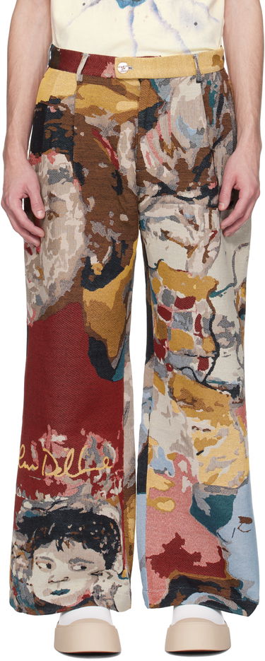 Nohavice KidSuper KidSuper Jacquard Paintings Double Pleated Trousers Rôznofarebný | SS25-PT-06, 0