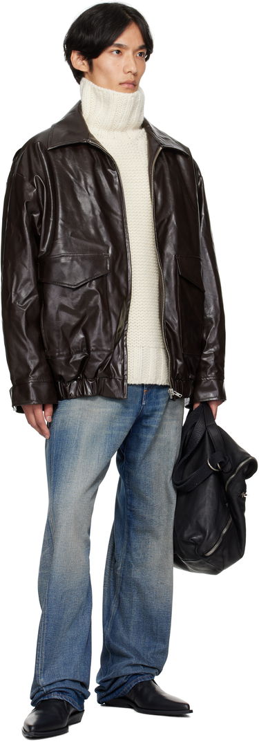 Bunda Maison Margiela MM6 Maison Margiela Sports Faux-Leather Jacket Hnedá | SH0AM0065 M35465, 3