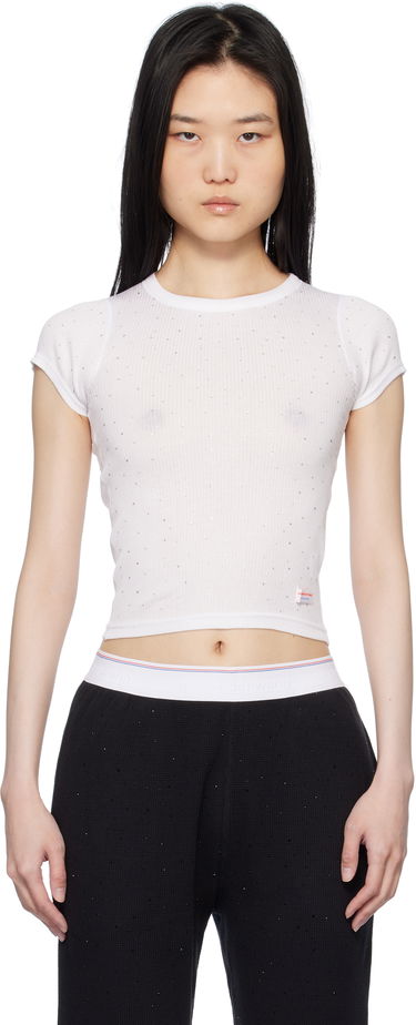 Tričko Alexander Wang White Crystal Hotfix Short Sleeve T-shirt Biela | WL002T, 0
