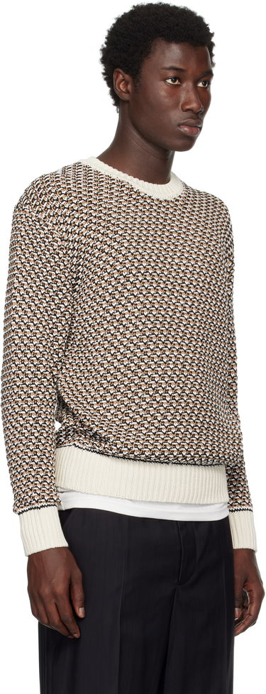 Sveter BOSS Textured Knit Sweater Béžová | 50543159, 2