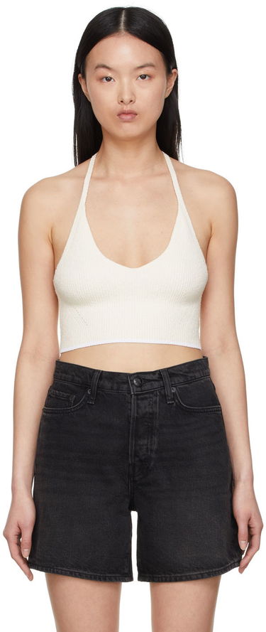 Tielko rag & bone Ribbed Knit Halter Top Biela | WAS22S025CS25, 0