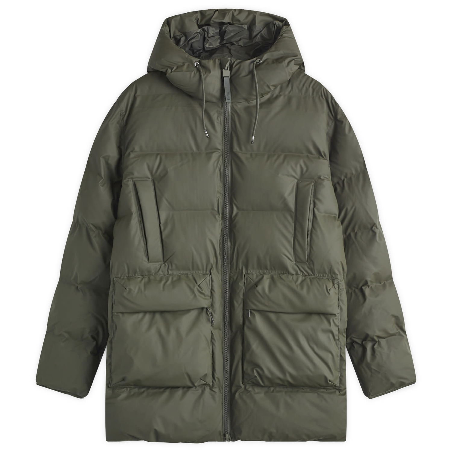 Prešívaná bunda Rains Rains Alta Long Puffer Cargo Jacket, Size Medium Zelené | 15210-03, 1