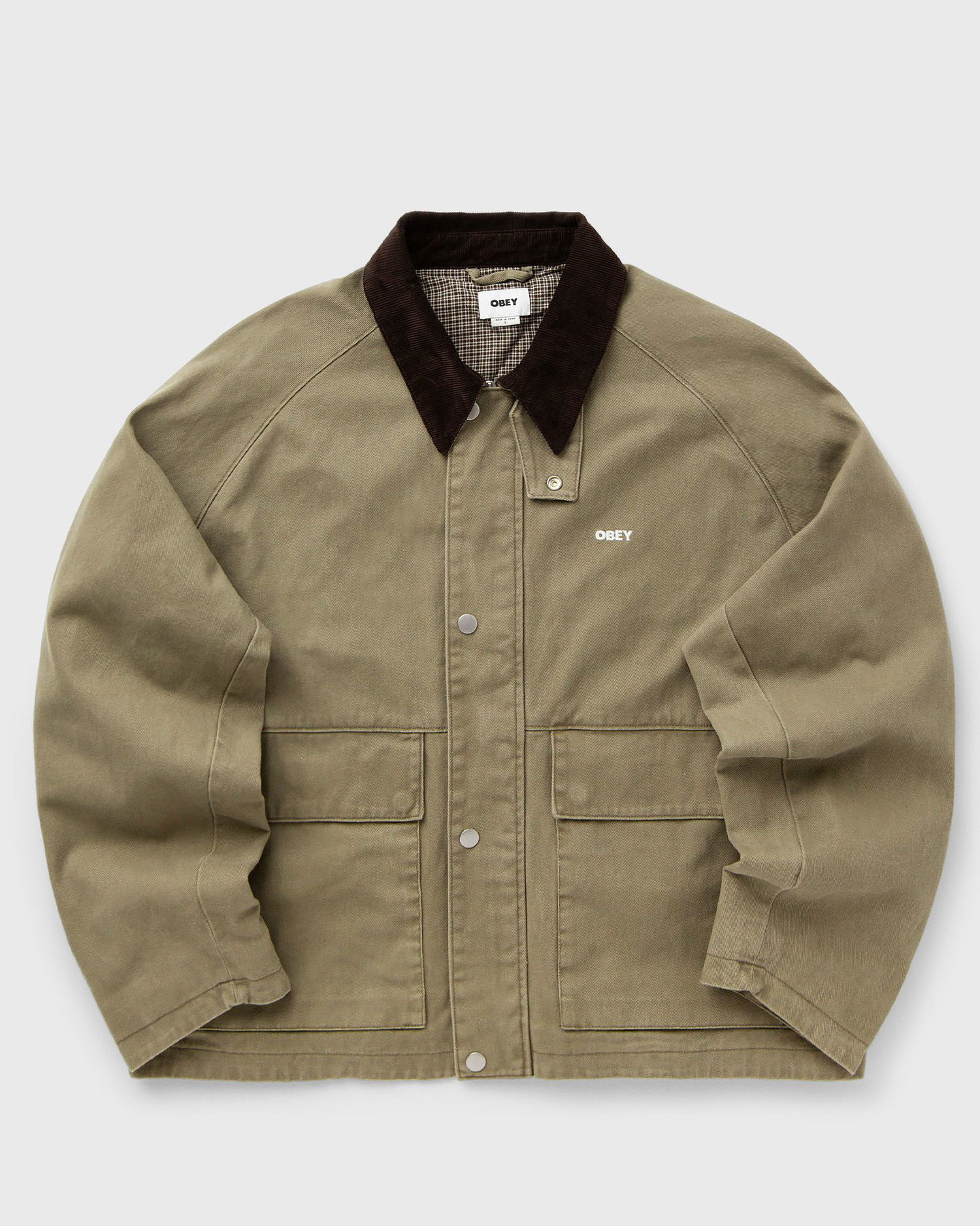 Bunda OBEY Caden Corduroy Collar Work Jacket Zelené | 121800596-MMD, 1
