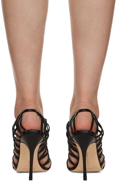 Starostlivosť o obuv Manolo Blahnik Manolo Blahnik Hamza Lace-Up Heeled Sandals Čierna | 123-2204, 1