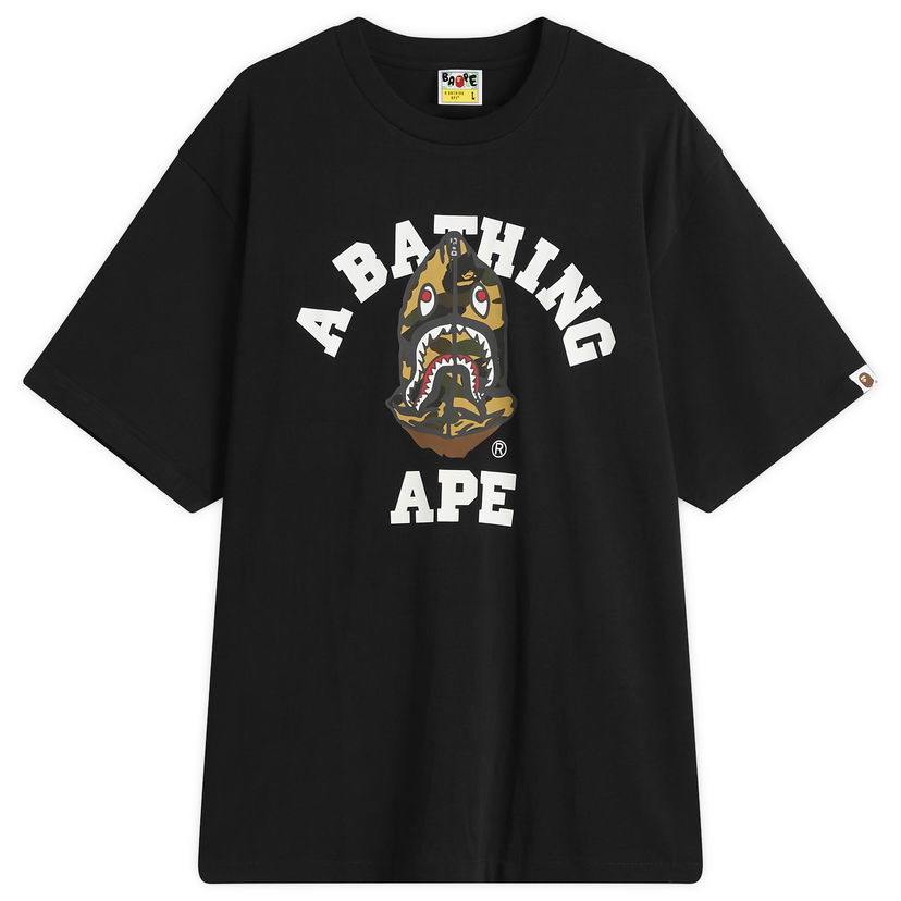 Tričko BAPE 1st Camo Shark Seijin College T-Shirt Čierna | 001TEL801316M-BLK