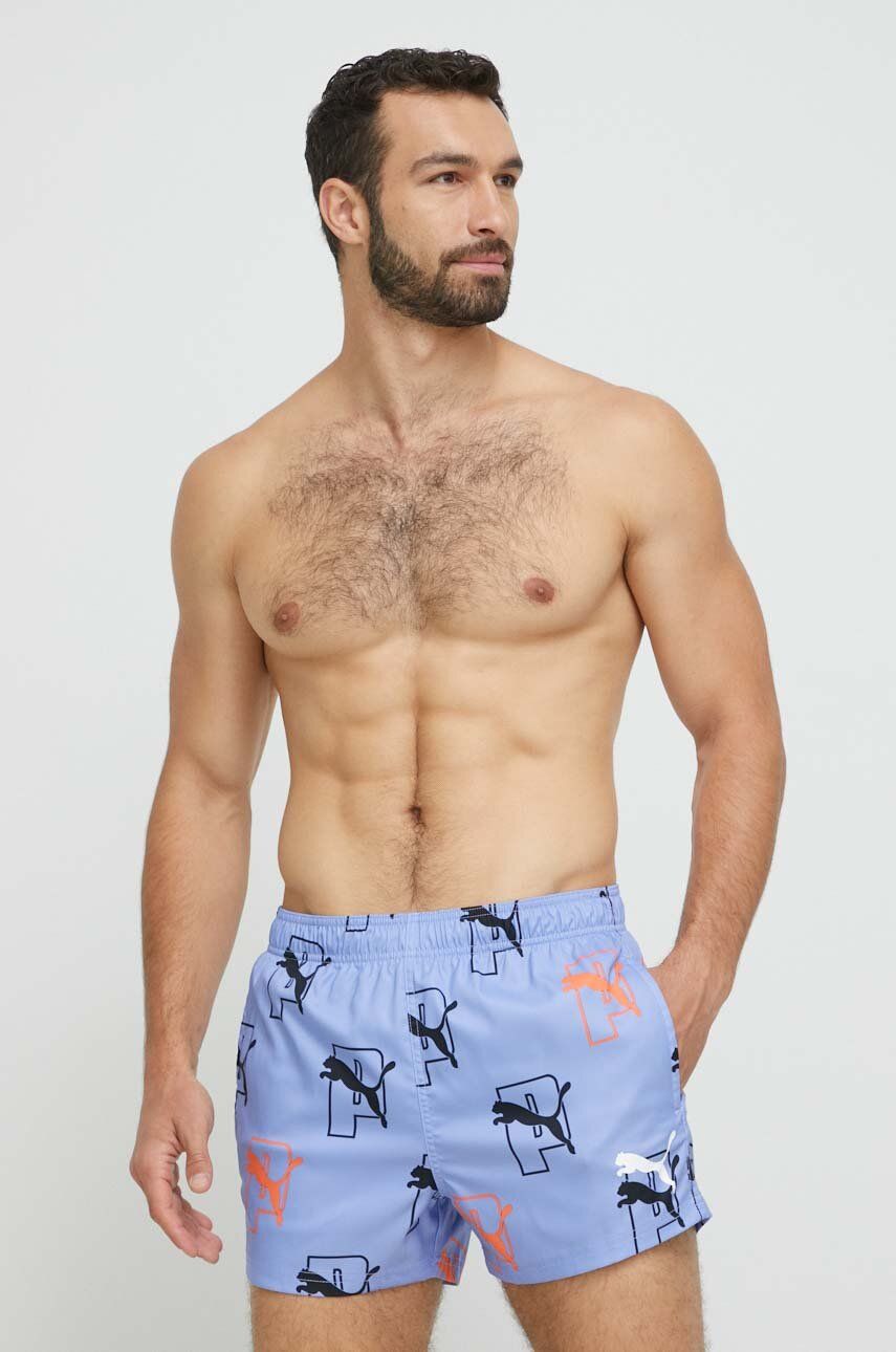 Plavky Puma Cat Logo Length Shorts Fialová | 938062, 0