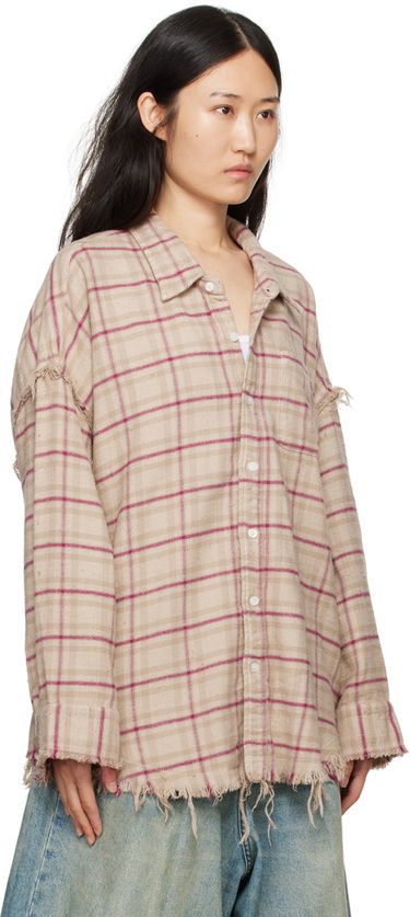 Košeľa R13 R13 Shredded Seam Shirt Béžová | R13WR075 R387B, 1