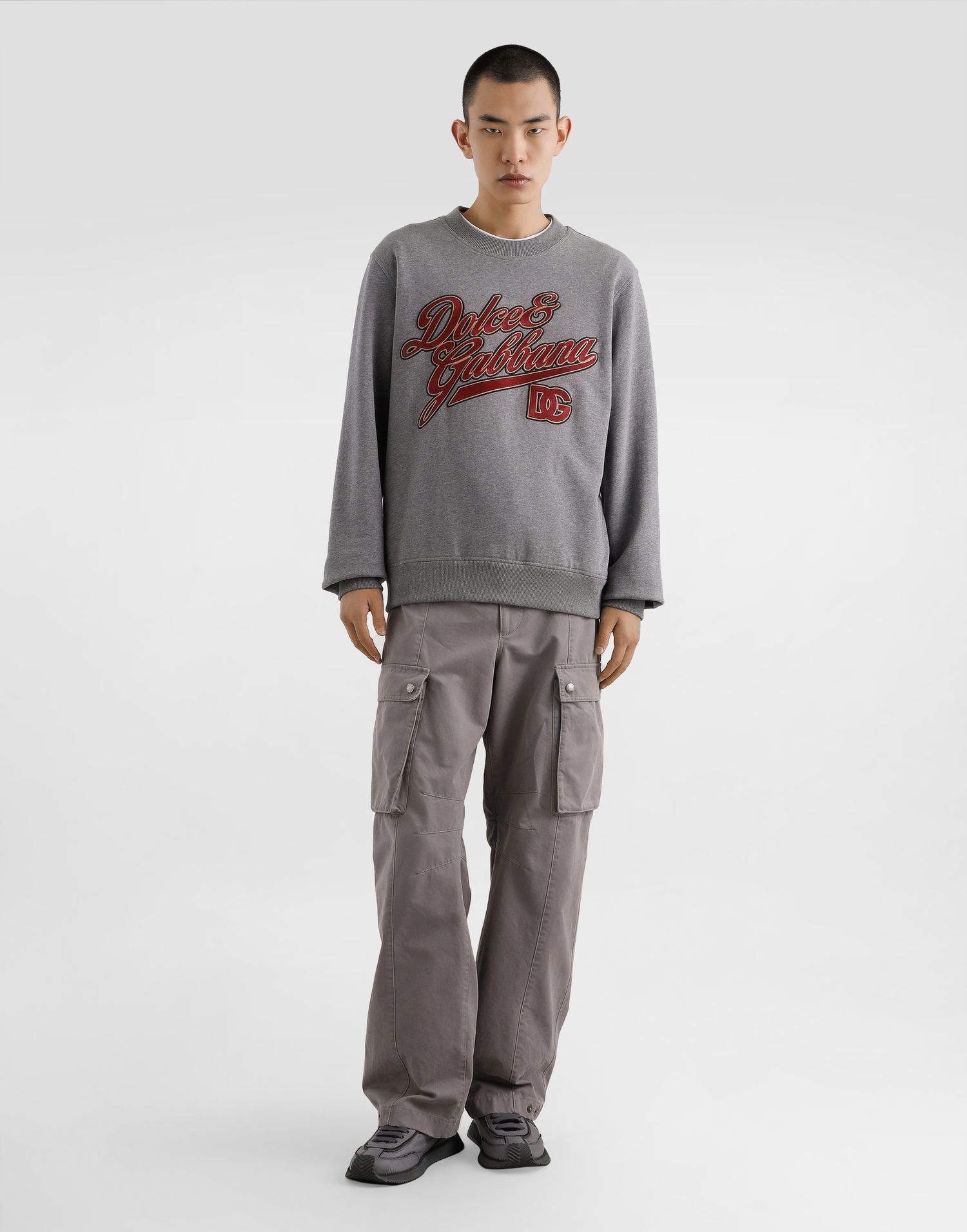 Mikina Dolce & Gabbana Dolce & Gabbana Embroidered Cotton Sweatshirt Šedá | G9ABJZG7PFVS8291, 1