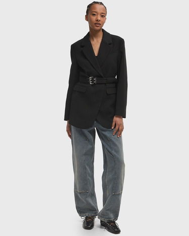 Bunda GANNI GANNI Crepe Blazer with Belt Čierna | W0241-099, 2