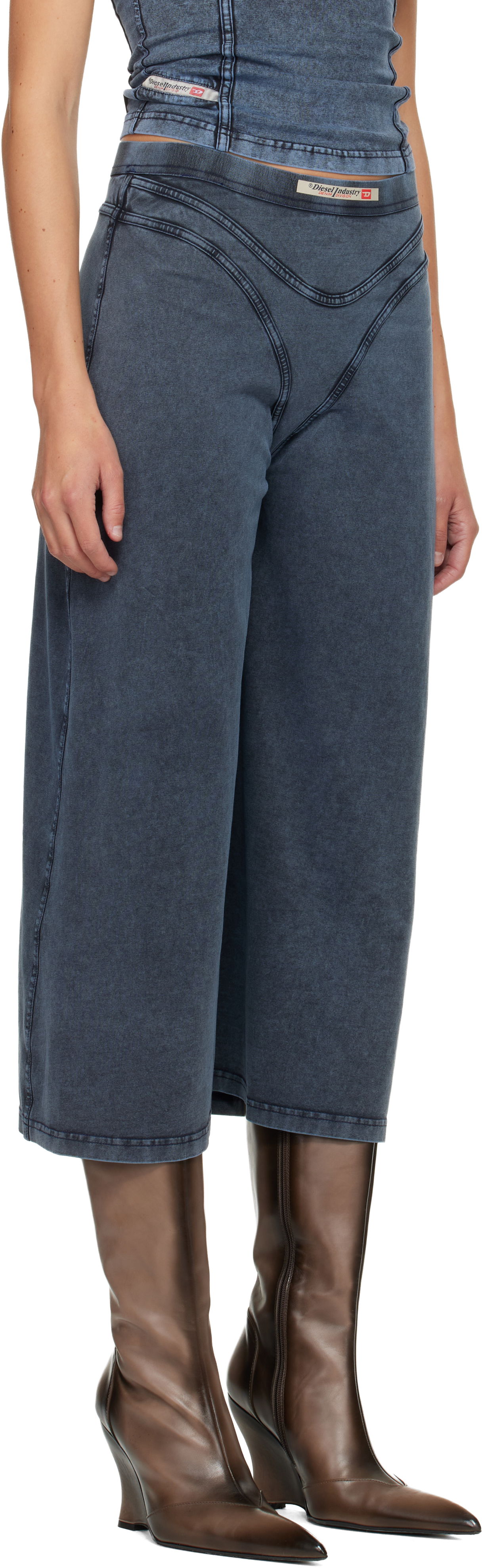 Sukňa Diesel O-Alline Washed V-Panel Midi Skirt Modrá | A18394 0KIBY, 1