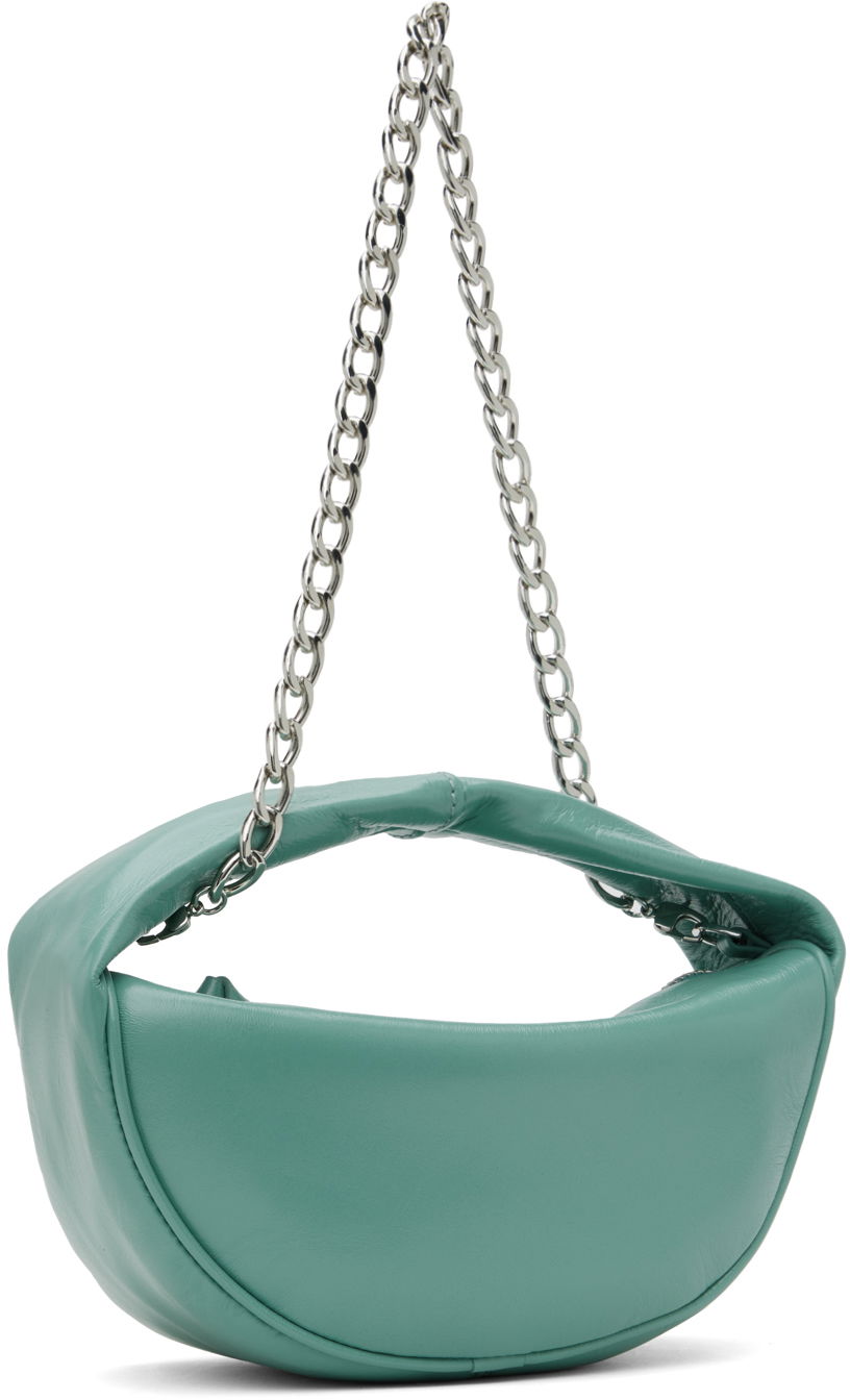 Taška cez rameno BY FAR BY FAR Cush Cadet Creased Leather Shoulder Bag Zelené | MWBTH014LL002BL052PL, 1