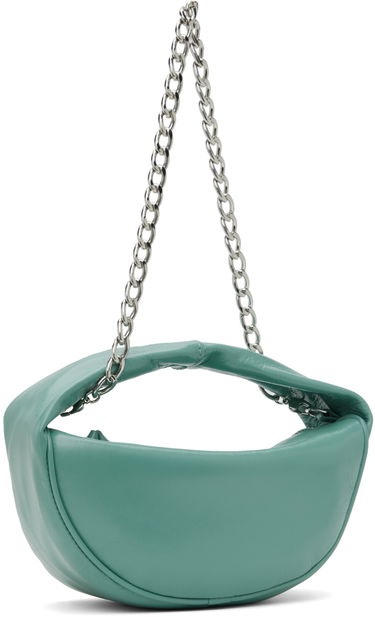 Taška cez rameno BY FAR BY FAR Cush Cadet Creased Leather Shoulder Bag Zelené | MWBTH014LL002BL052PL, 1