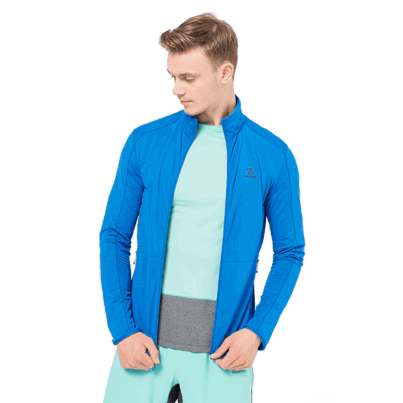 Mikina Salomon OUTRACK Full Zip Mid-Layer Jacket Modrá | LC1711700