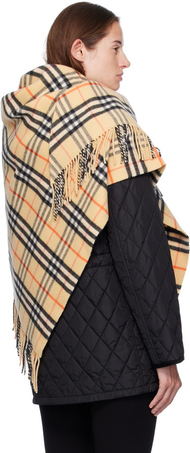 Šál Burberry Burberry Check Wool Cashmere Cape Béžová | 8113128, 2