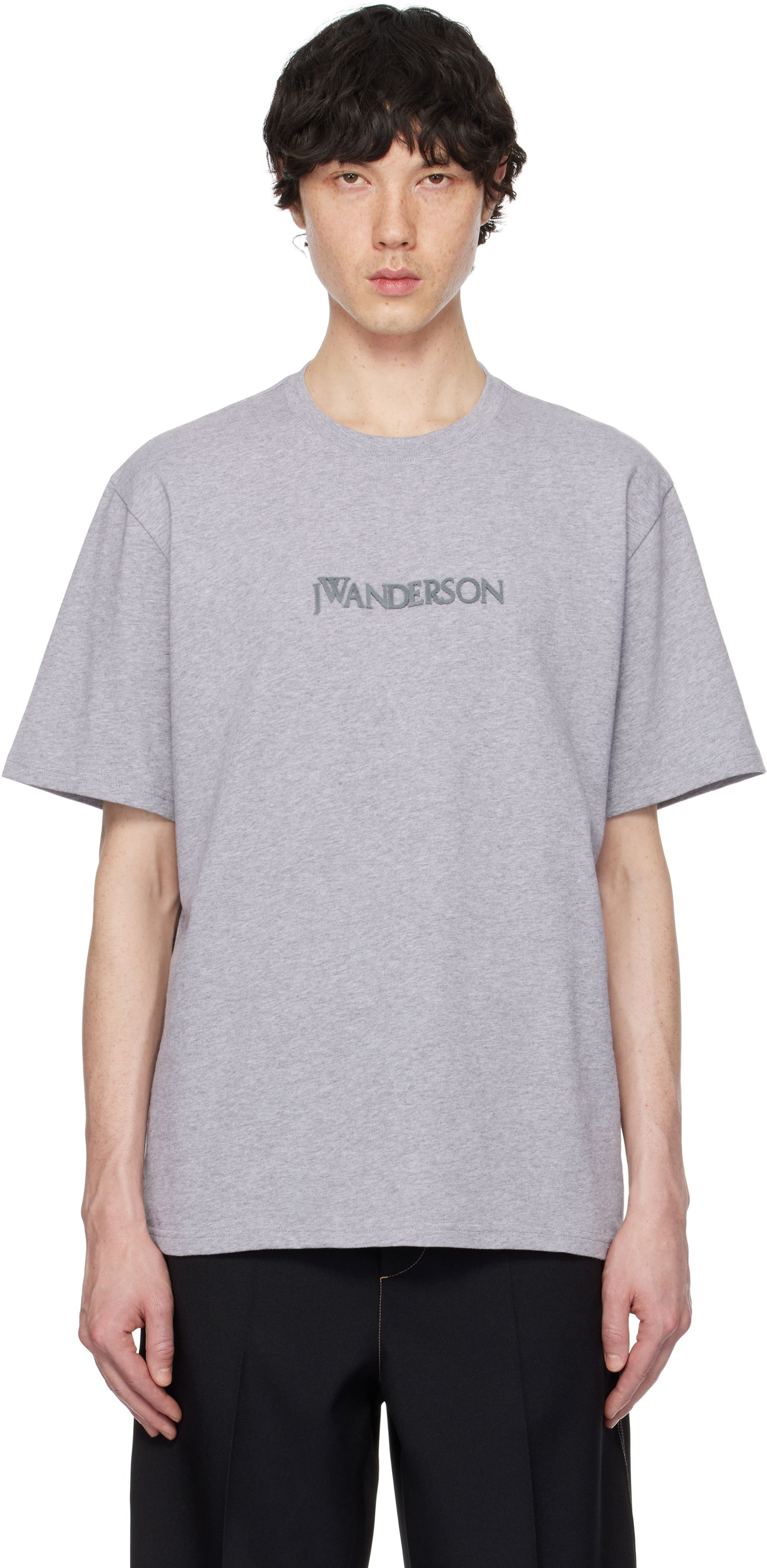 Tričko JW Anderson JW Anderson Logo Embroidery T-Shirt Šedá | JT0258-PG1510, 0