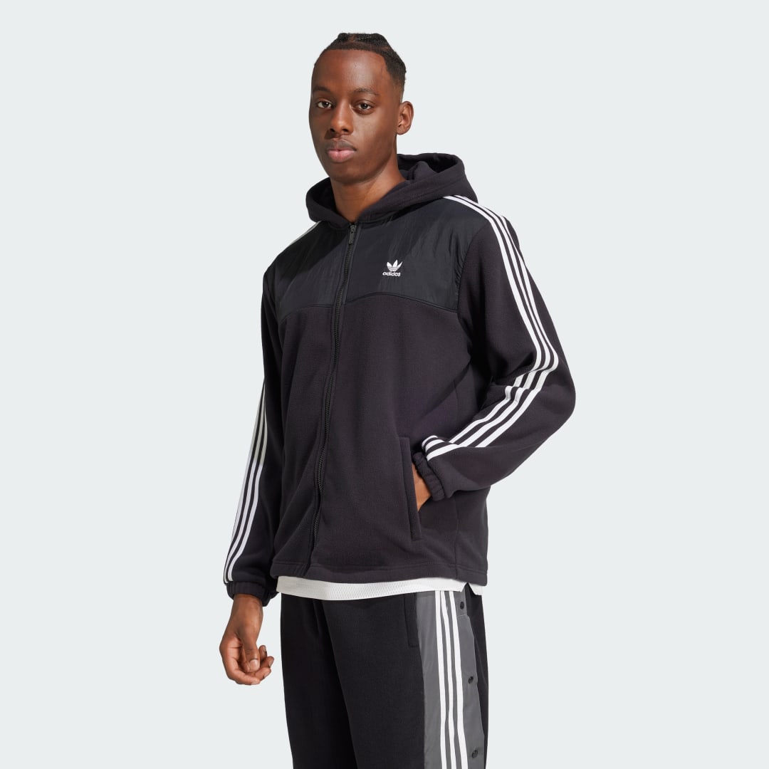 Mikina adidas Performance Adicolor 3-Stripes Teddy Fleece Čierna | IZ4802, 1