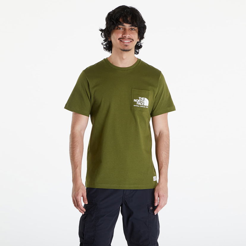 Tričko The North Face T-Shirt Berkeley California Pocket S/S Tee Forest Olive Zelené | NF0A87U2PIB1