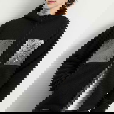 Mikina Represent Clo 247 Borg Fleece Hooded Full-Zip Jacket with Textured Chest Pockets Čierna | 247M100015-01, 5