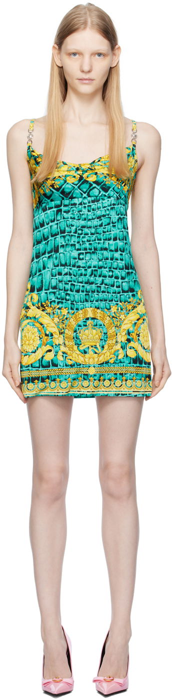 Šaty Versace Baroccodile Medusa '95 Minidress Zelené | 1011543_1A08904, 0