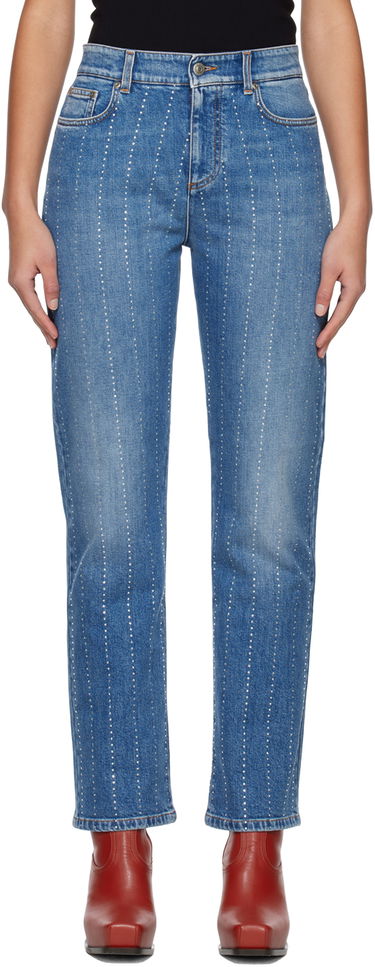 Džínsy Stella McCartney Stella McCartney Embellished Straight-Leg Jeans Modrá | 6D00293SOH95, 0