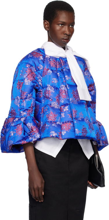 Prešívaná bunda Comme des Garçons Comme des Garçons Jacquard Quilted Cropped Jacket Modrá | GO-J033-051-1, 1