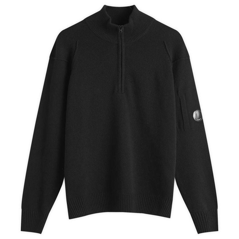 Sveter C.P. Company Lambswool Grs Half Zip Knit Čierna | 17CMKN144A-110149A-999