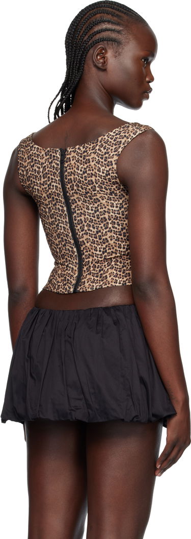 Crop Top Miaou Leopard Print Square-Neck Imogene Corset Top Rôznofarebný | 7023SCRLEO, 2