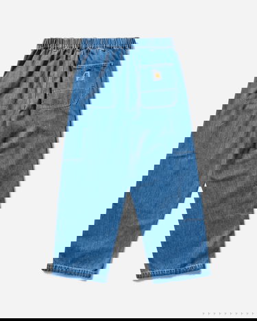 Cargo nohavice Carhartt WIP Double Knee Stone Washed Pants Modrá | A242055 106, 2