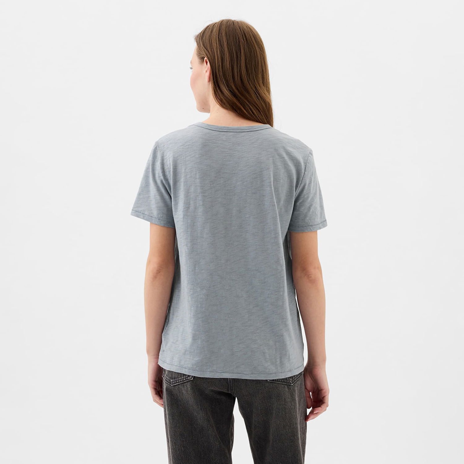 Tričko GAP Logo Slub Tee Crystal Blue Dusk Šedá | 871344-00, 1