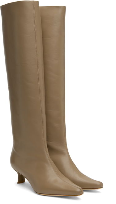 Tenisky a topánky BY FAR BY FAR Stevie 42 Kitten Heel Tall Boots Béžová | MWFBO066CL013BG017PL, 3