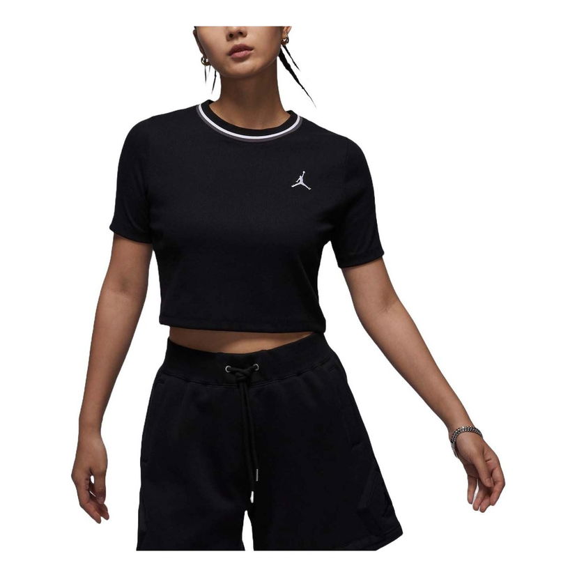 Crop Top Jordan Knit Crop T-shirt Čierna | FV7090-010