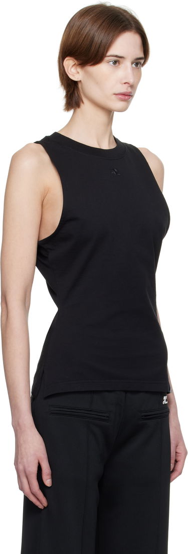 Tielko Courrèges Courrèges Fitted Tank Top Čierna | 125JDE094JS0107, 1