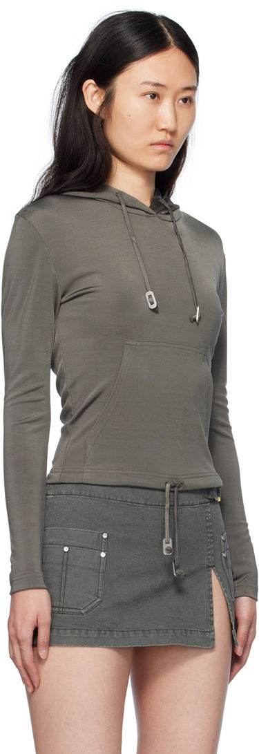 Mikina Dion Lee Lustrous Shrunken Hoodie Šedá | C3164PS24, 1