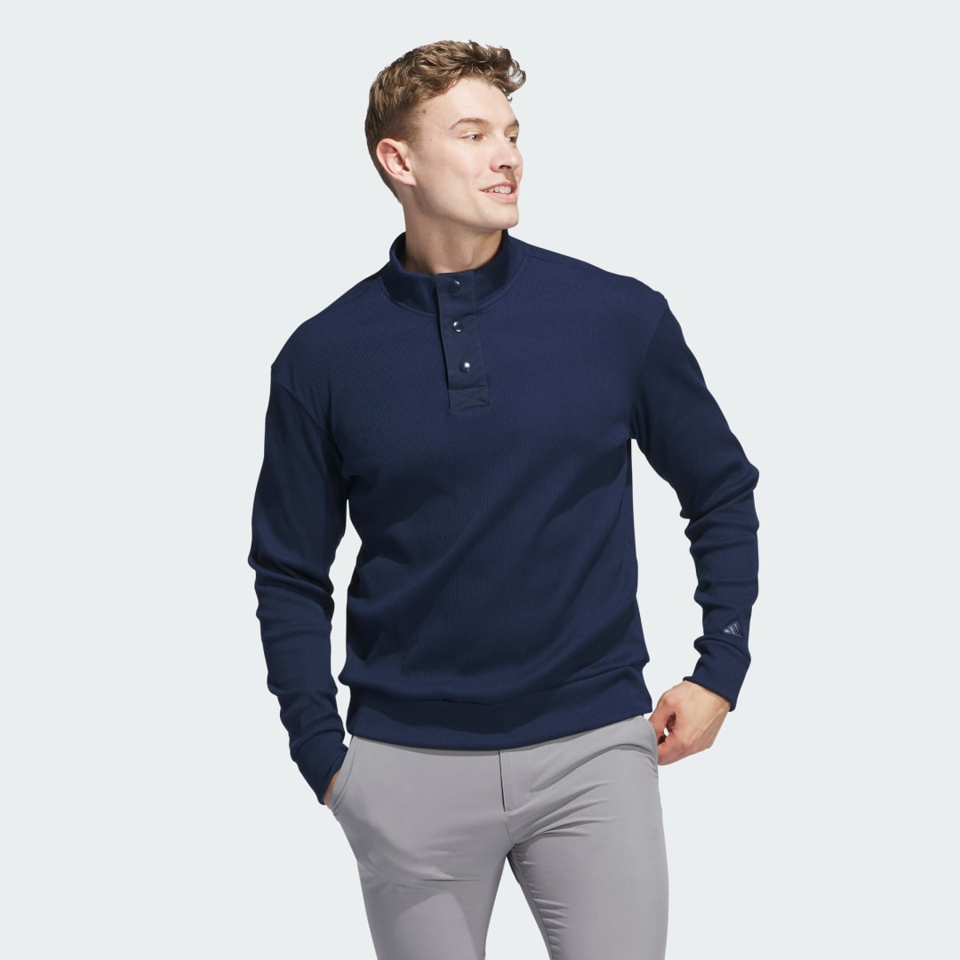Sveter adidas Performance Cosy Quarter-Snap Golf Sweatshirt Navy | IW6713, 0