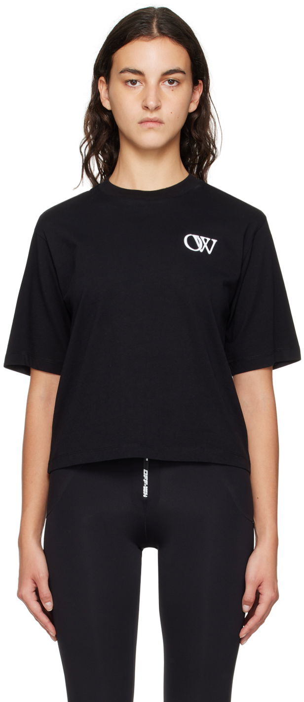 Tričko Off-White Black Flock Ow Basic T-Shirt Čierna | OWAA124F23JER0071001, 0