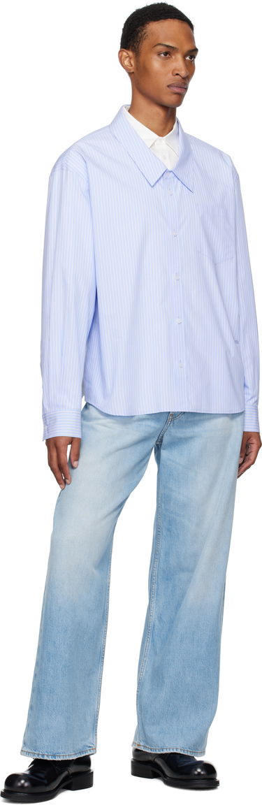 Košeľa We11done We11done Striped Layered Shirt Modrá | WD-SH2-25-182-M-BL, 4