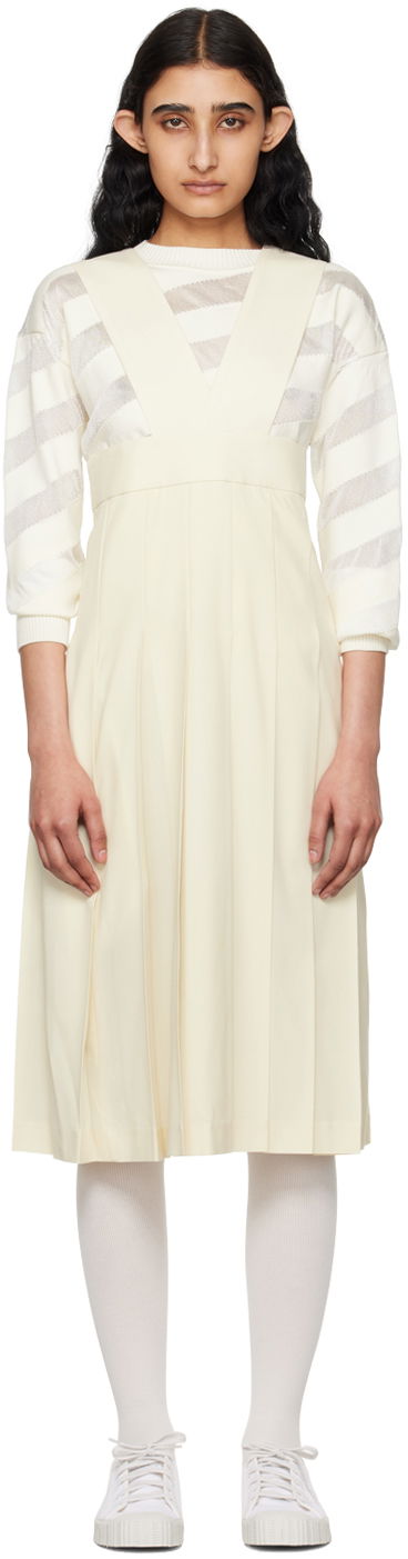 Šaty Comme des Garçons Comme des Garçons Girl Pleated Midi Dress Biela | NM-A008-051, 0