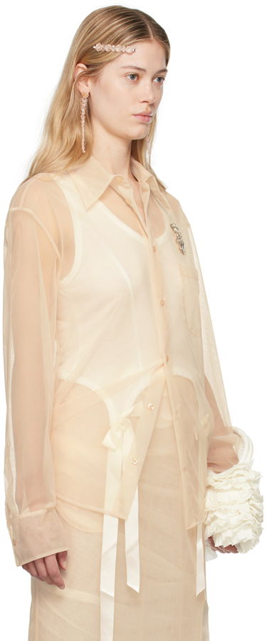 Košeľa Simone Rocha Simone Rocha Sheer Embellished Shirt Zelené | 5289TB 0069, 4