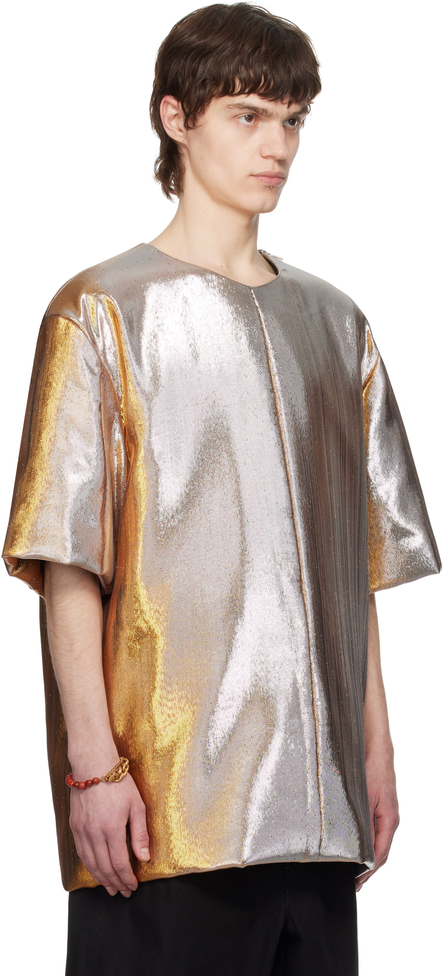 Tričko Dries Van Noten Dries Van Noten Metallic Padded T-Shirt Metalická | 251-020737-1091, 1