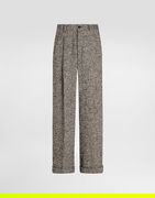 Dolce & Gabbana Wool Blend Dotted Cuffed Trousers