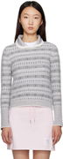 Thom Browne Wool Flannel & Mohair Jacquard Sweater