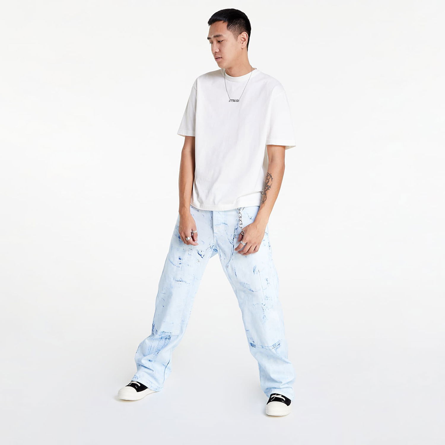 Tričko HERON PRESTON Ex-Ray Recycled Cotton Tee Biela | HMAA032C99JER0010100, 1