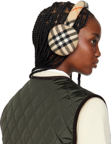 Šál Burberry Burberry Check Wool Earmuffs Béžová | 8105109, 2