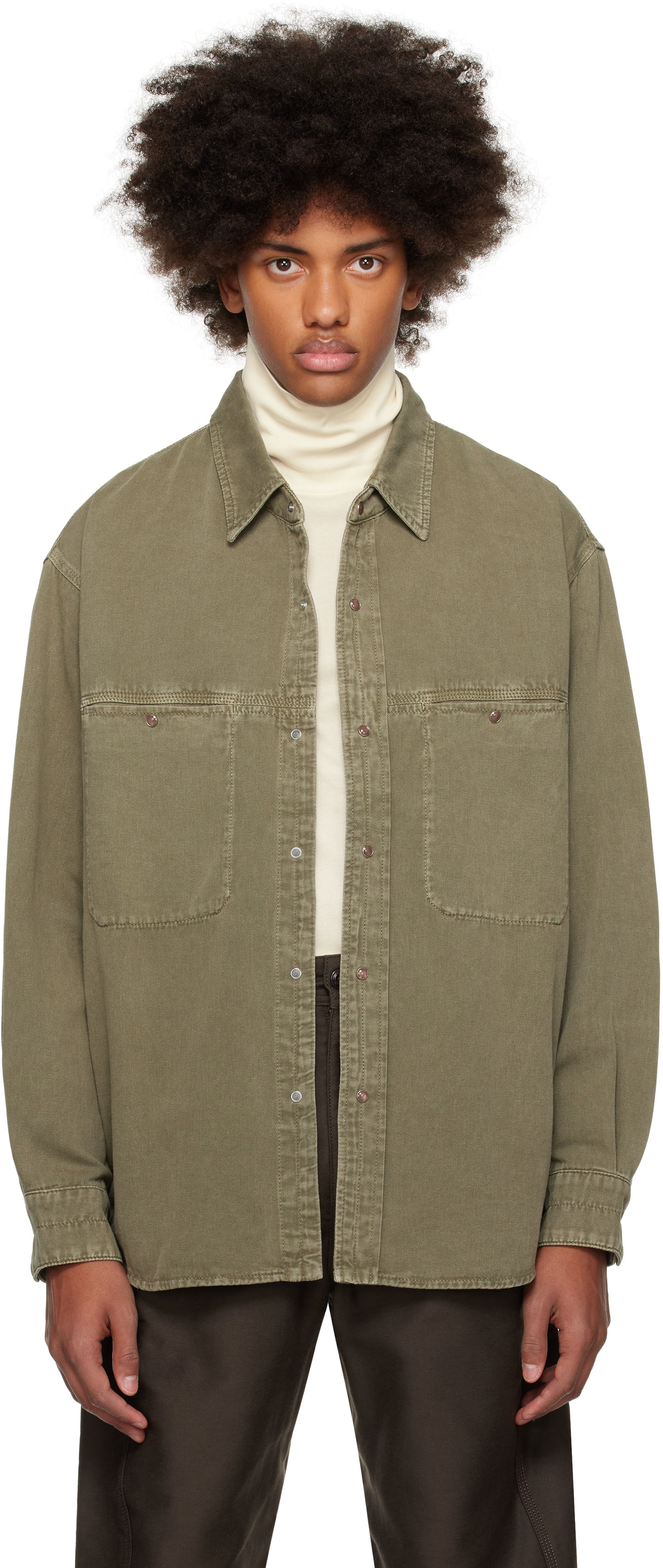 Košeľa LEMAIRE Lemaire Snaps Denim Shirt Zelené | SH1126 LD1027, 0