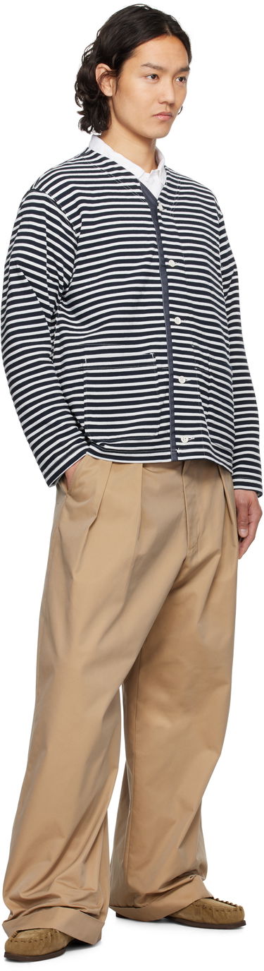 Sveter Engineered Garments Engineered Garments PC Stripe Jersey Knit Cardigan Navy | 25S1B030, 3